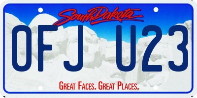 SD license plate 0FJU23