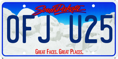 SD license plate 0FJU25