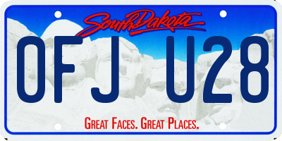 SD license plate 0FJU28