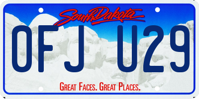SD license plate 0FJU29