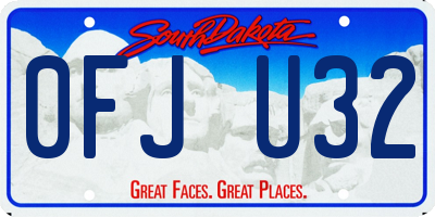 SD license plate 0FJU32