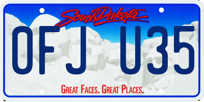 SD license plate 0FJU35