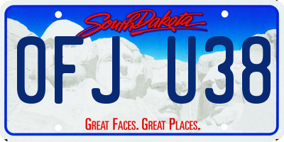 SD license plate 0FJU38