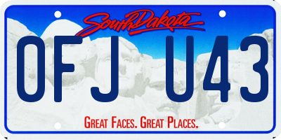 SD license plate 0FJU43