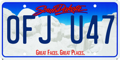 SD license plate 0FJU47