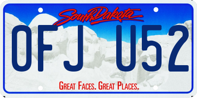 SD license plate 0FJU52