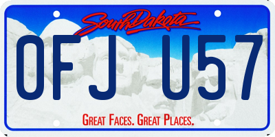 SD license plate 0FJU57