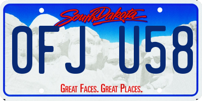 SD license plate 0FJU58