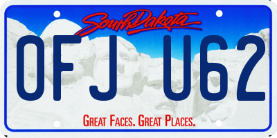 SD license plate 0FJU62