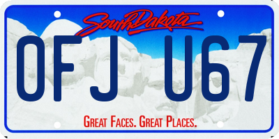 SD license plate 0FJU67