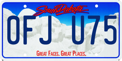 SD license plate 0FJU75