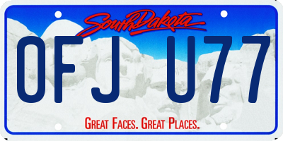 SD license plate 0FJU77