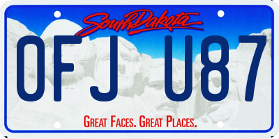 SD license plate 0FJU87