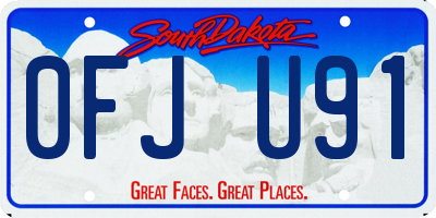 SD license plate 0FJU91
