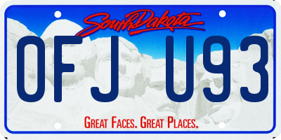 SD license plate 0FJU93