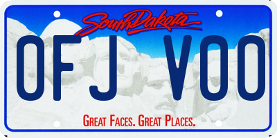 SD license plate 0FJV00