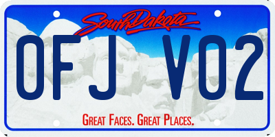 SD license plate 0FJV02