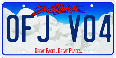 SD license plate 0FJV04