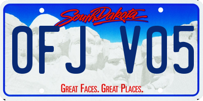 SD license plate 0FJV05