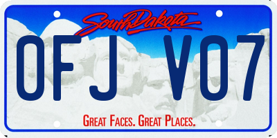 SD license plate 0FJV07
