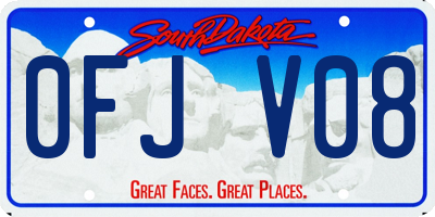 SD license plate 0FJV08