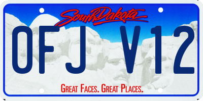 SD license plate 0FJV12