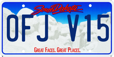 SD license plate 0FJV15