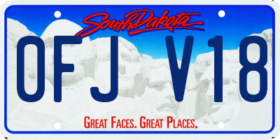 SD license plate 0FJV18