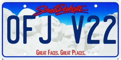 SD license plate 0FJV22