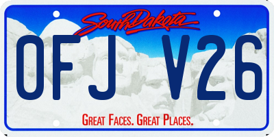 SD license plate 0FJV26
