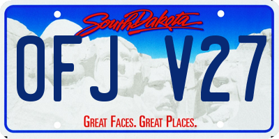 SD license plate 0FJV27