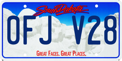 SD license plate 0FJV28