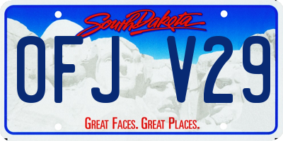 SD license plate 0FJV29