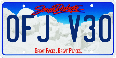 SD license plate 0FJV30