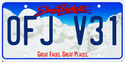 SD license plate 0FJV31