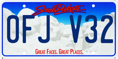 SD license plate 0FJV32