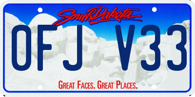 SD license plate 0FJV33