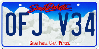 SD license plate 0FJV34