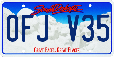 SD license plate 0FJV35