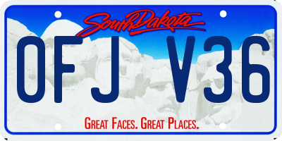 SD license plate 0FJV36