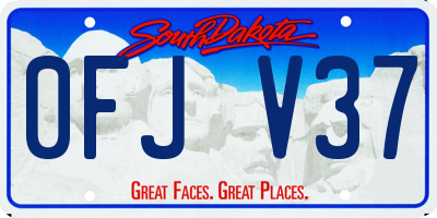 SD license plate 0FJV37