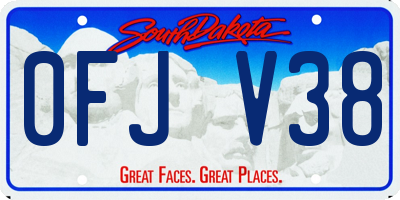 SD license plate 0FJV38