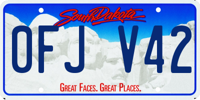 SD license plate 0FJV42