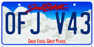 SD license plate 0FJV43