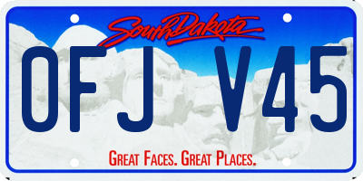 SD license plate 0FJV45