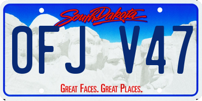 SD license plate 0FJV47