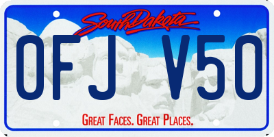 SD license plate 0FJV50