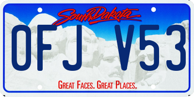 SD license plate 0FJV53