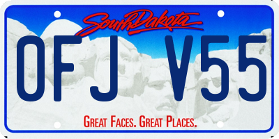 SD license plate 0FJV55