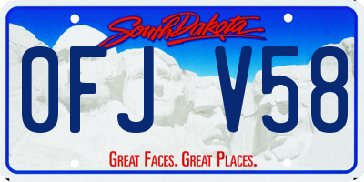 SD license plate 0FJV58
